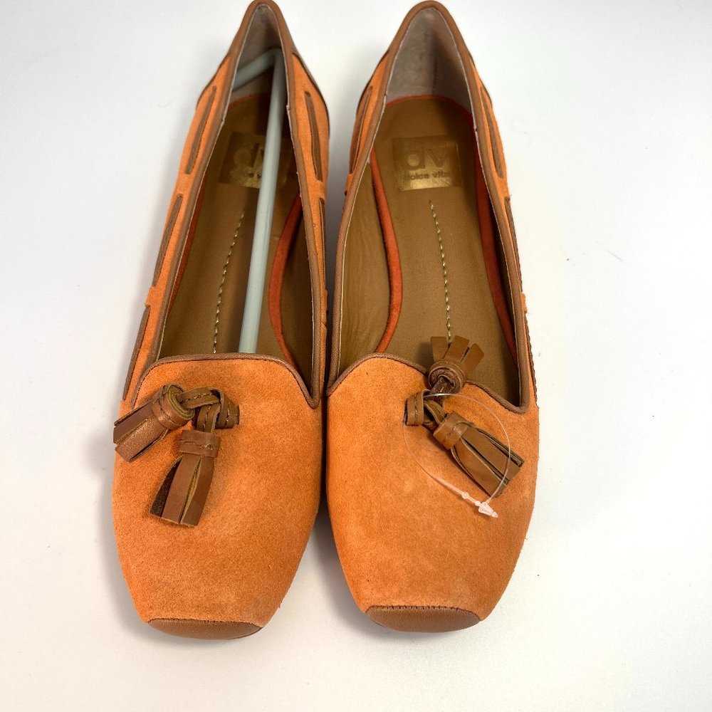 Dolce Vita Orange/Peach  Suede Flats Sz 8 Tassel NWOT